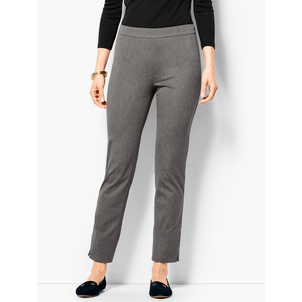 Talbots Chatham Ankle Pants Women's Gray Stretch Side Zip Classic Career - 8
